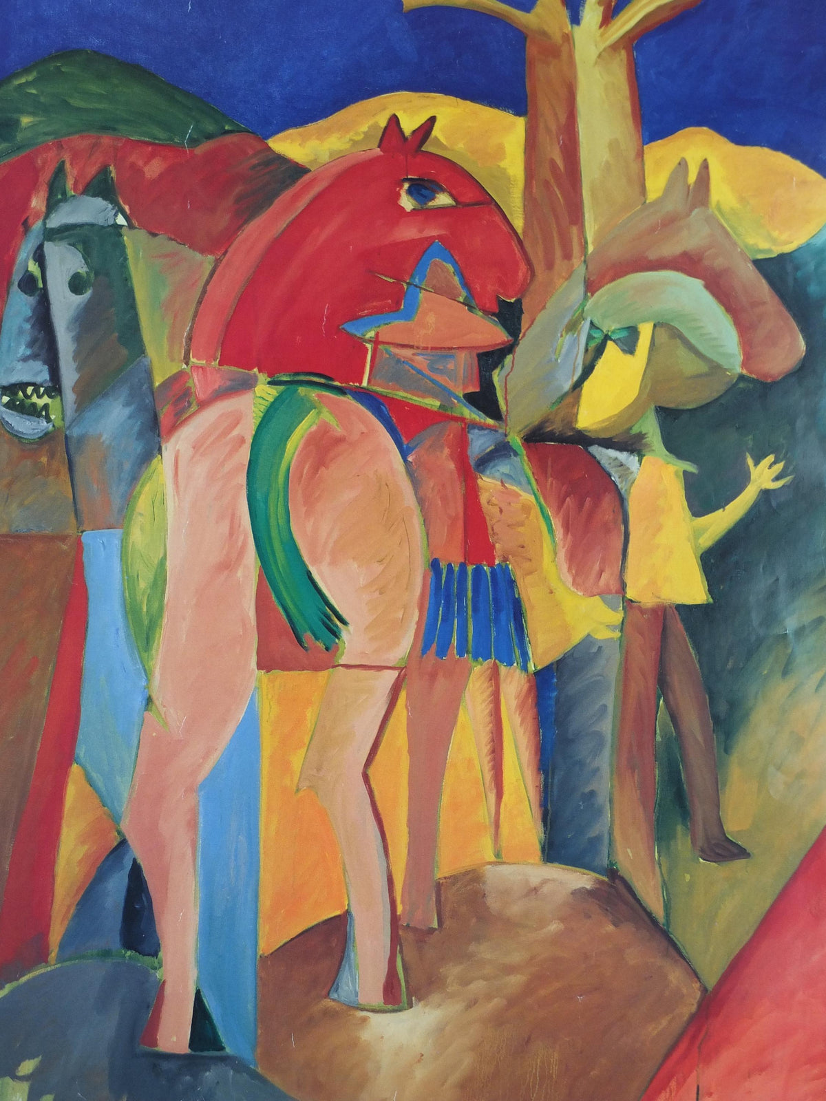 1993 Jonny Forsstrom Poster, Horses, Abstract , Hjorring Kunstmuseum, Swedish Modernism art, artist gallery exhibition, wall art decor