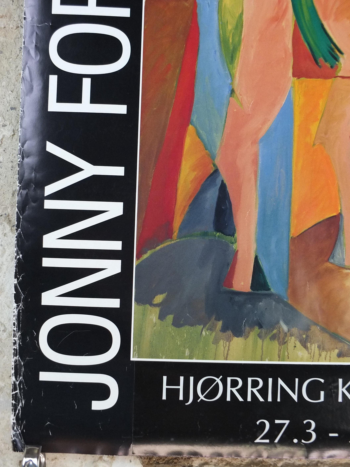 1993 Jonny Forsstrom Poster, Horses, Abstract , Hjorring Kunstmuseum, Swedish Modernism art, artist gallery exhibition, wall art decor