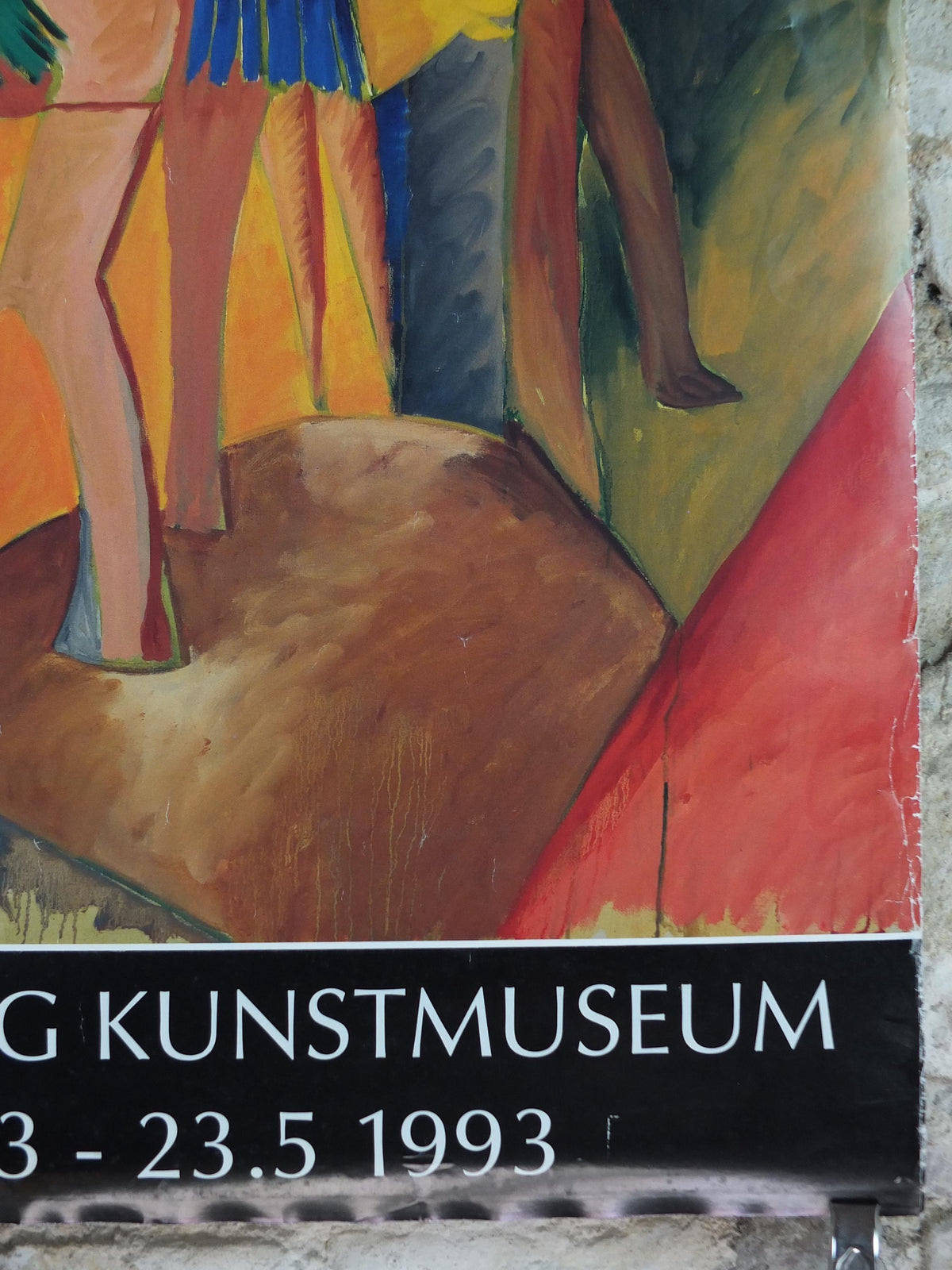 1993 Jonny Forsstrom Poster, Horses, Abstract , Hjorring Kunstmuseum, Swedish Modernism art, artist gallery exhibition, wall art decor