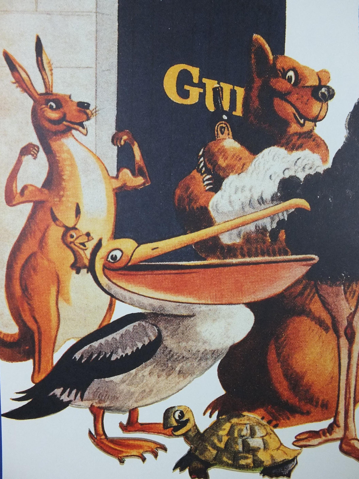 1990s Guinness St James Gate Poster, from Guinness Museum, By John Gilroy 1959, zookeeper with Guinness animals, Wall art decor