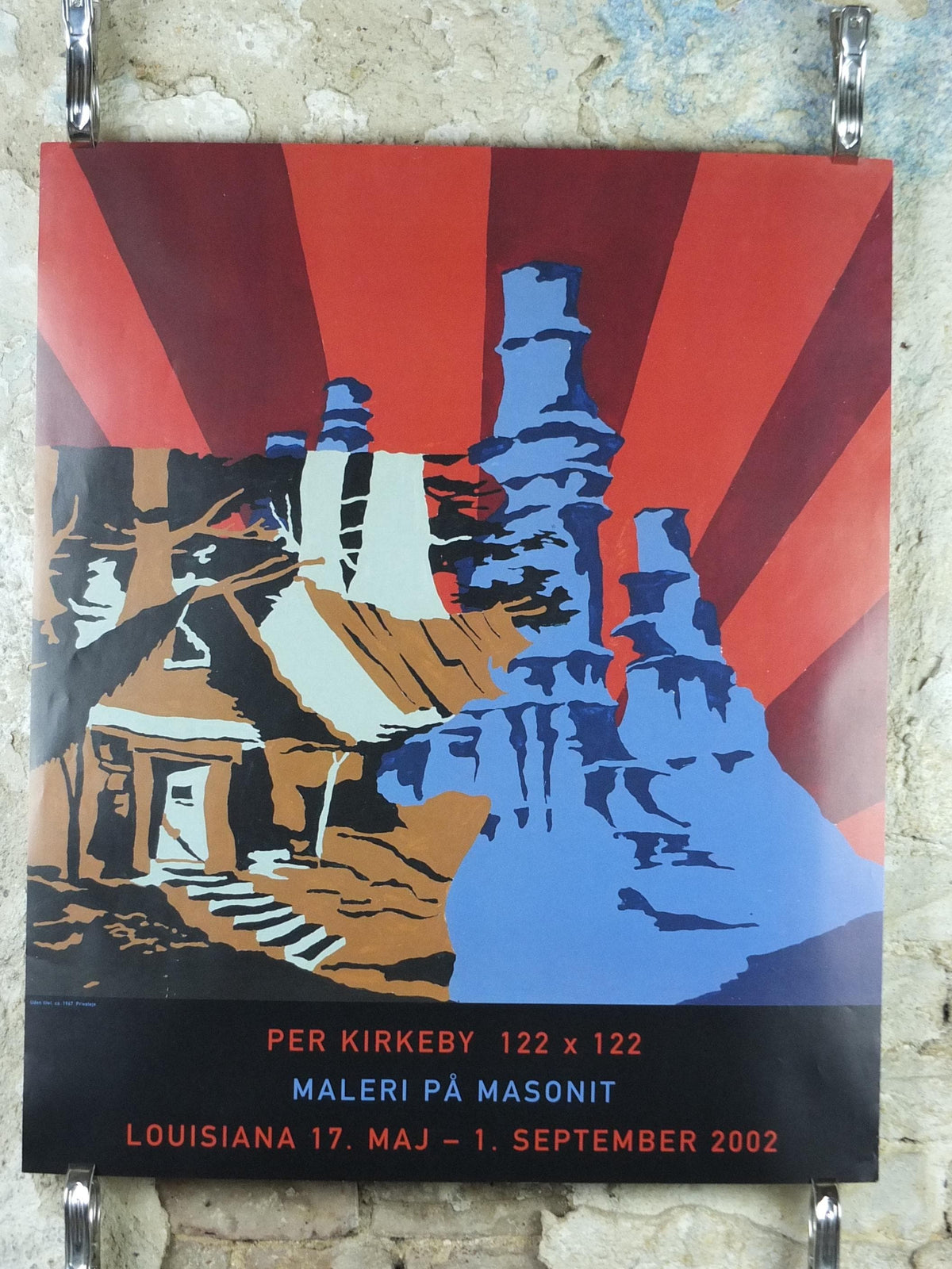 2002 Per Kirkeby Poster, Without Title 1967, Painting on Masonite, Louisiana Museum of Modern Art,  gallery exhibition wall art decor