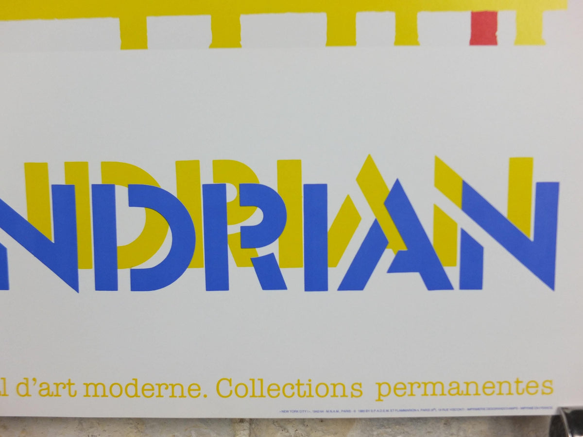 1985 Piet Mondrian Poster, New York 1 1942, Dutch abstract, De Stijl The Style, Neoplasticism, Exhibition wall art decor