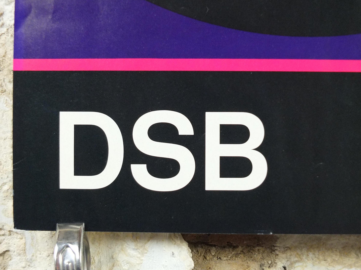 1982 DSB Danish State Rail Poster, by Henning Damgård Sørensen for Danske Statsbaner, geometric abstract movement, wall art decor