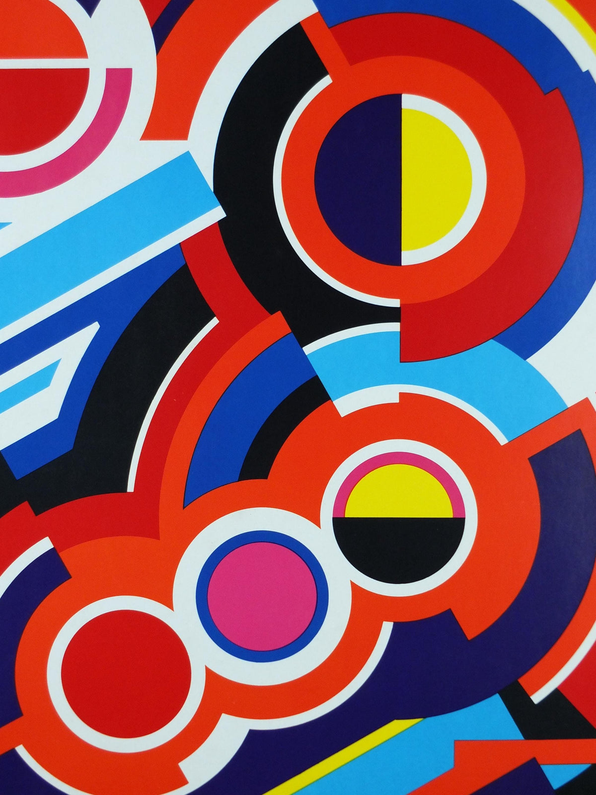 1982 DSB Danish State Rail Poster, by Henning Damgård Sørensen for Danske Statsbaner, geometric abstract movement, wall art decor