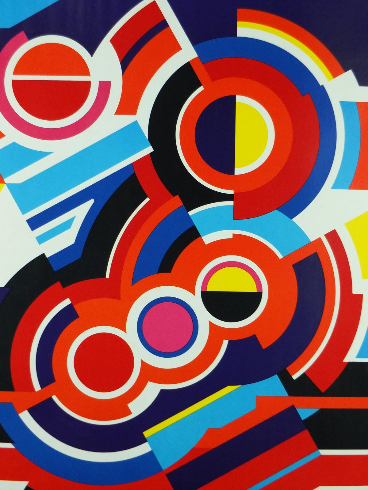 1982 DSB Danish State Rail Poster, by Henning Damgård Sørensen for Danske Statsbaner, geometric abstract movement, wall art decor