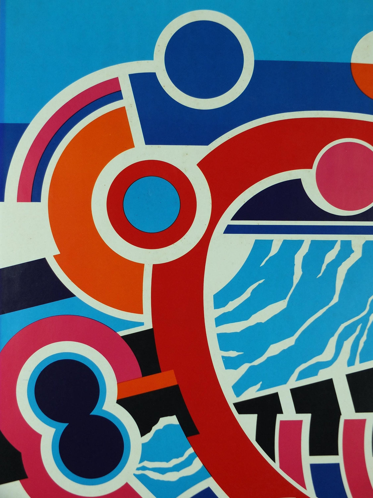 1982 DSB Danish State Rail Poster, by Henning Damgård Sørensen for Danske Statsbaner, geometric abstract movement, wall art decor