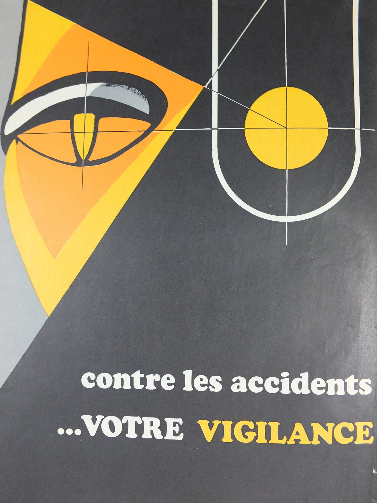 1950s Vintage SNCF French safety poster, Watching eyes, vigilance, by Dubruille, industrial, train rail dangers, retro wall art decor