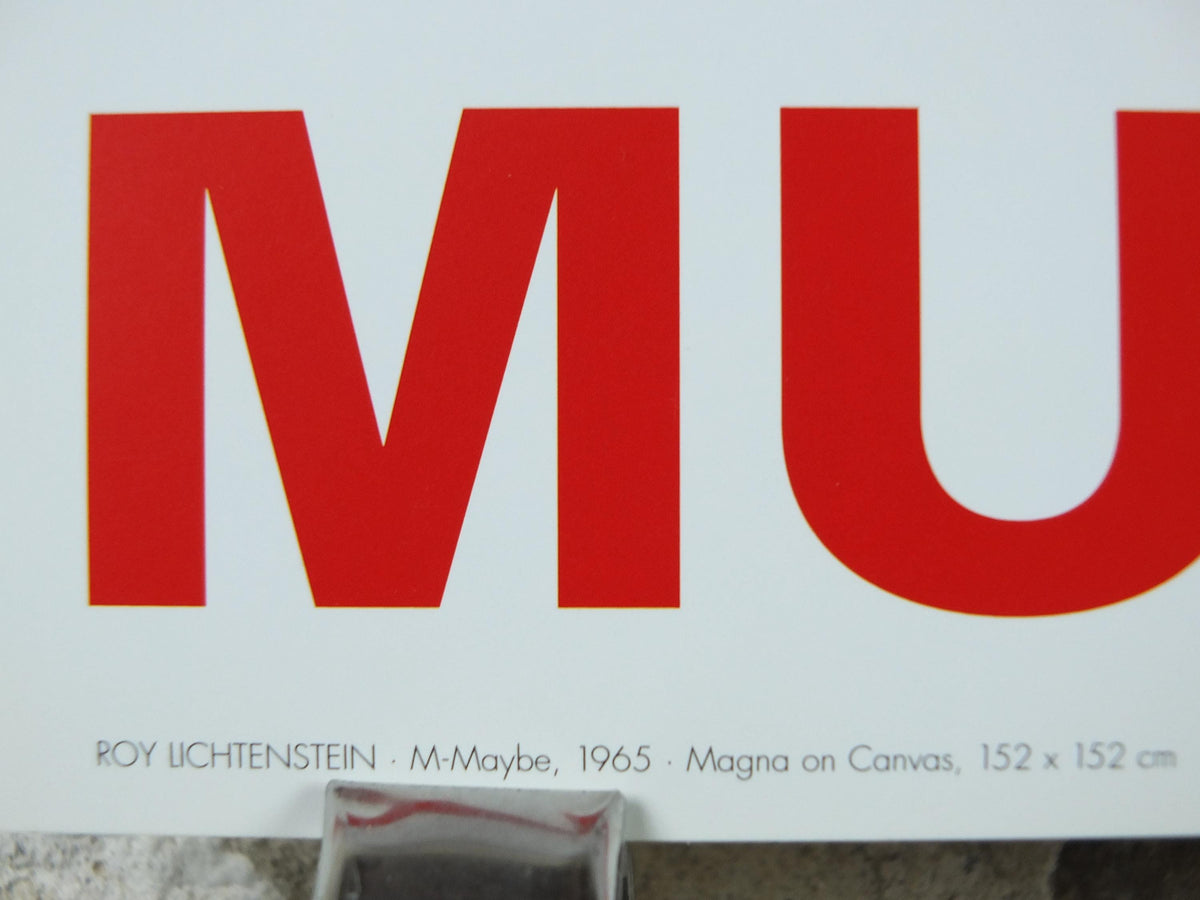 2000s Roy Lichtenstein Poster, "M-Maybe" 1965, Museum Ludwig Koln, Maybe in Cologne, Gallery Exhibition wall art decor and memorabilia