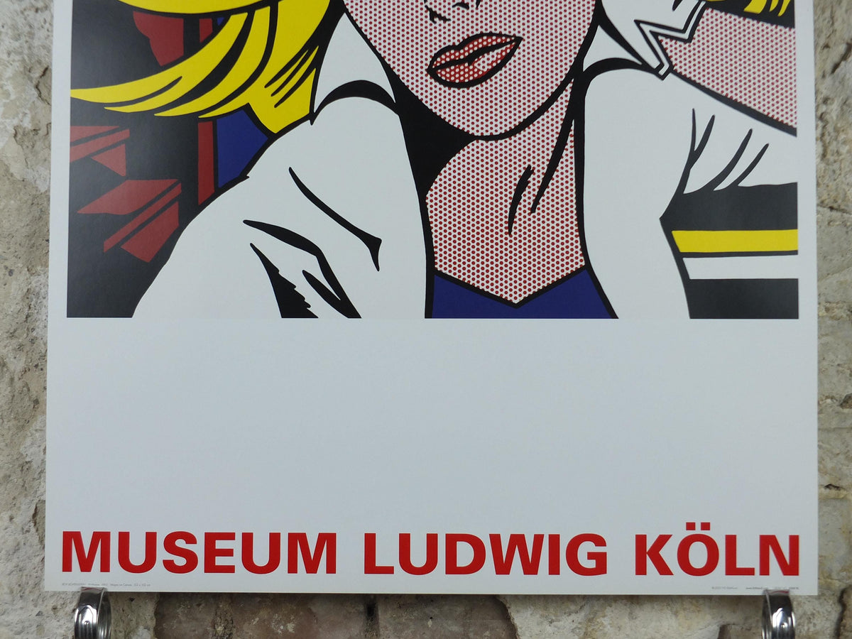 2000s Roy Lichtenstein Poster, "M-Maybe" 1965, Museum Ludwig Koln, Maybe in Cologne, Gallery Exhibition wall art decor and memorabilia
