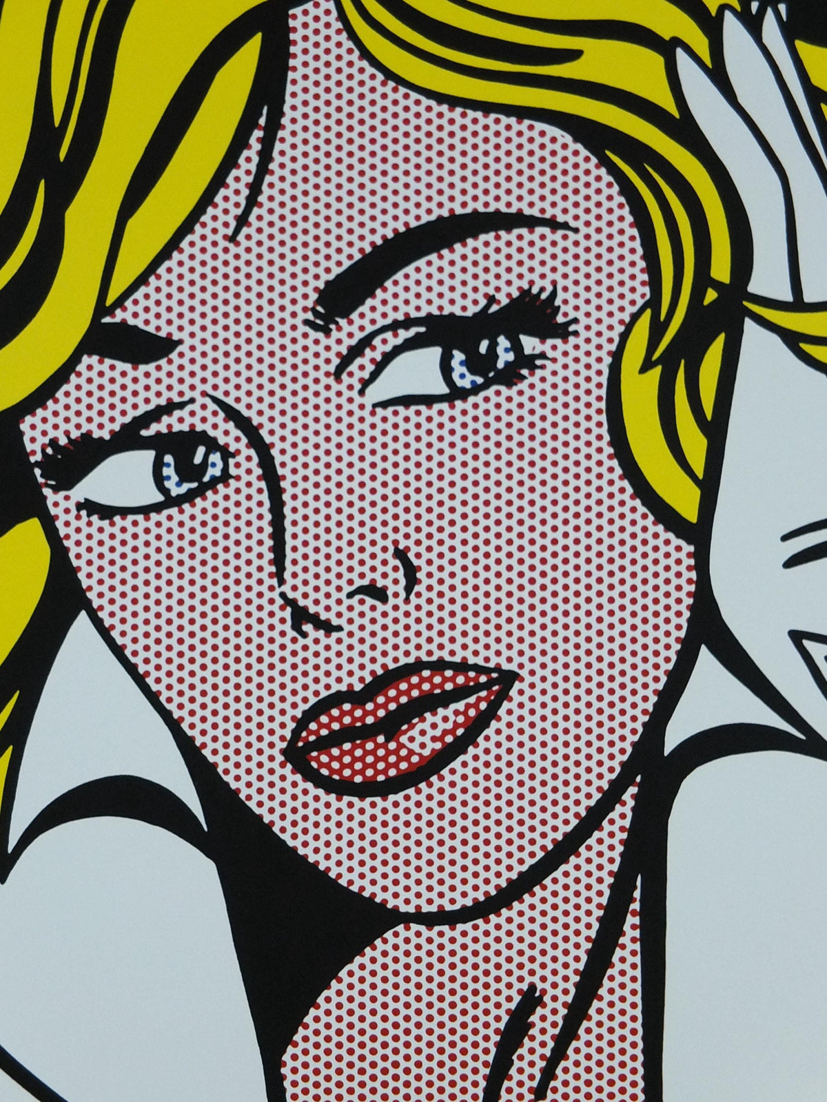 2000s Roy Lichtenstein Poster, "M-Maybe" 1965, Museum Ludwig Koln, Maybe in Cologne, Gallery Exhibition wall art decor and memorabilia