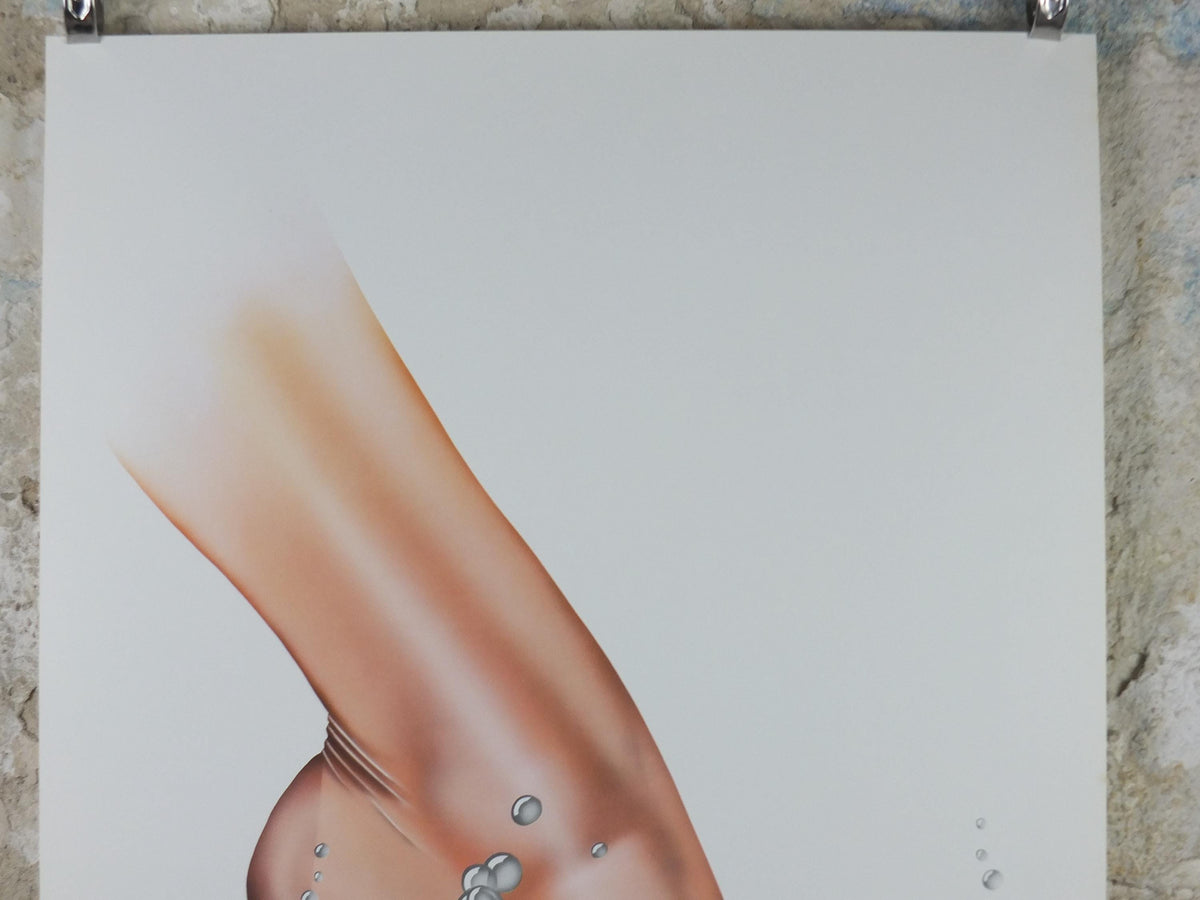 1972 Michael English Poster, Shoe from the "strikes water" series, High Heels, Gallery Exhibition wall art decor and memorabilia