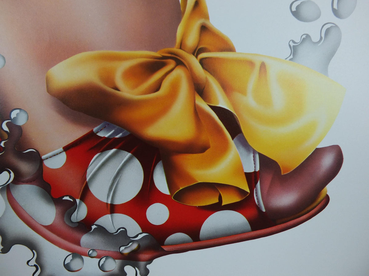 1972 Michael English Poster, Shoe from the "strikes water" series, High Heels, Gallery Exhibition wall art decor and memorabilia