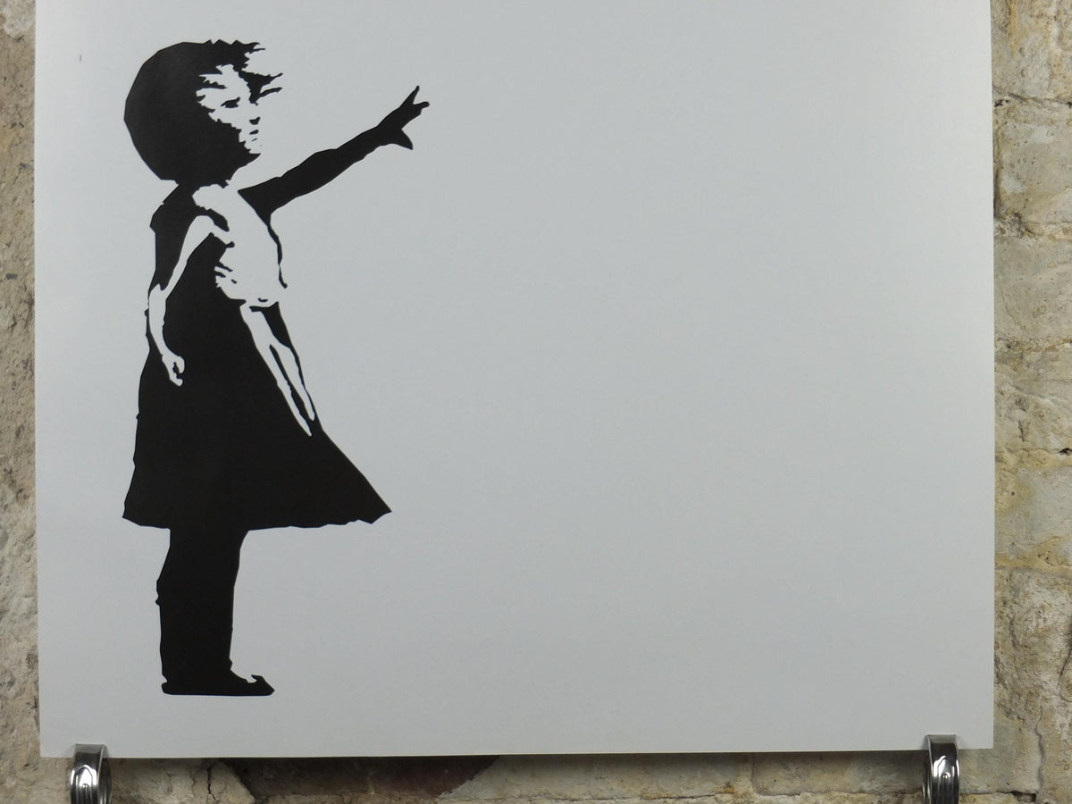 2000s Banksy Poster, Girl with Balloon, Red heart balloon, London, Pop Art gallery exhibition, wall art decor