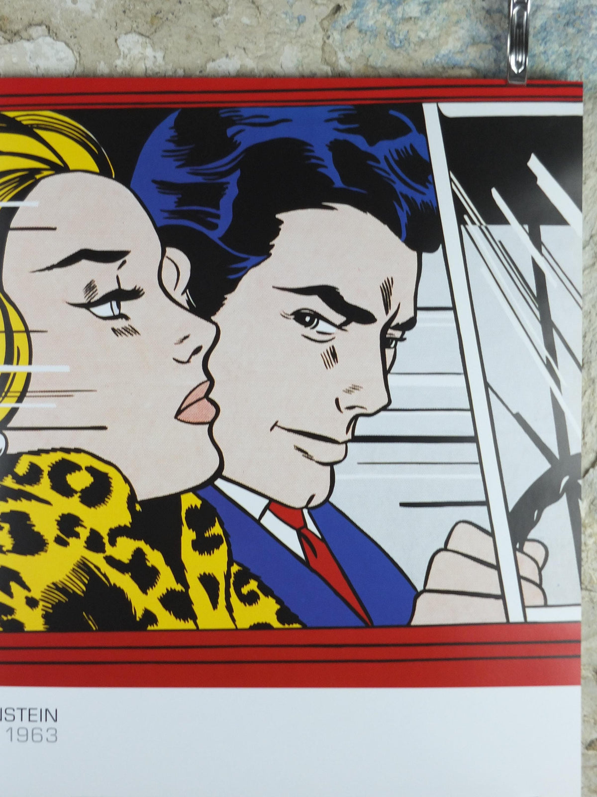 2011 Roy Lichtenstein Poster, "In the Car" 1963, A couple driving together, Gallery Exhibition wall art decor