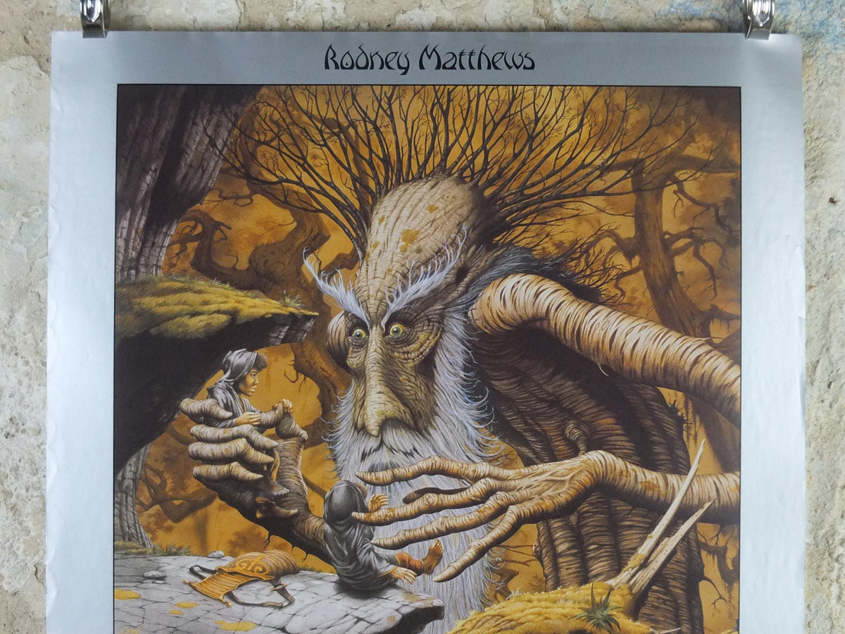 1993 Lord of the Rings Poster, Treebeard with Merry and Pippen, Hobbits & Ents, JRR Tolkien by Rodney Matthews, Middle Earth, wall art decor