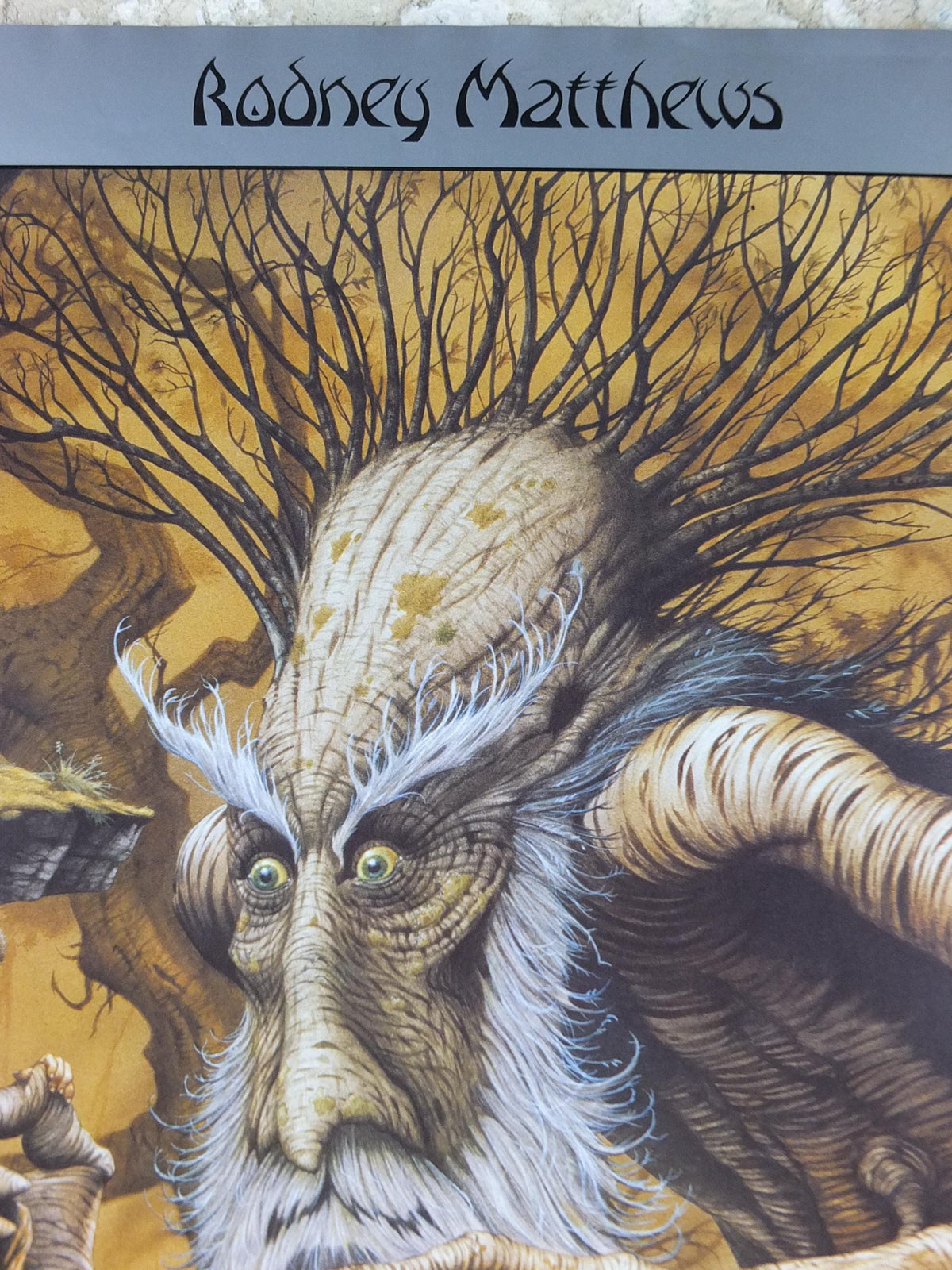 1993 Lord of the Rings Poster, Treebeard with Merry and Pippen, Hobbits & Ents, JRR Tolkien by Rodney Matthews, Middle Earth, wall art decor
