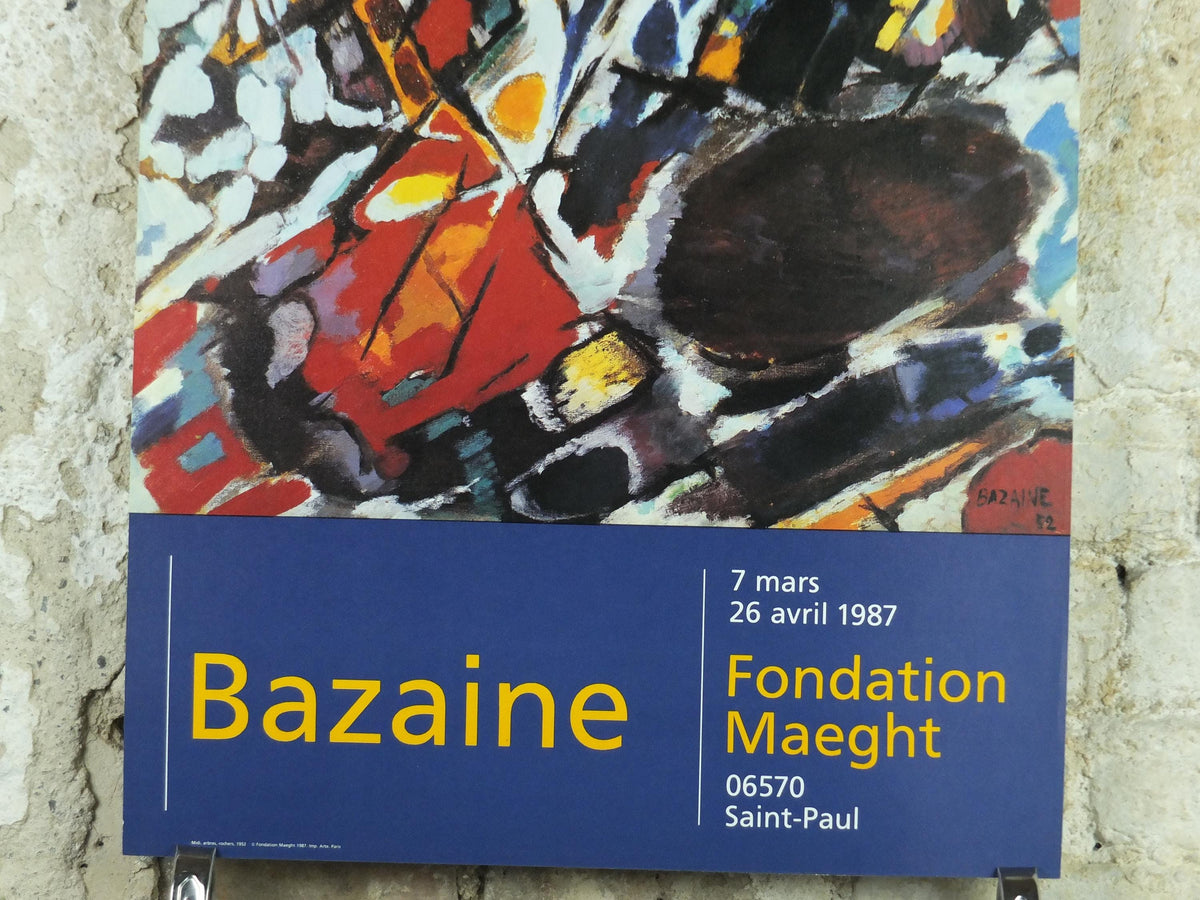 1987 Jean Bazaine Poster, Midi, Arbres, Rochers, Fondation Maeght, Paris, France, Abstract Impressionism, gallery exhibition, wall art decor