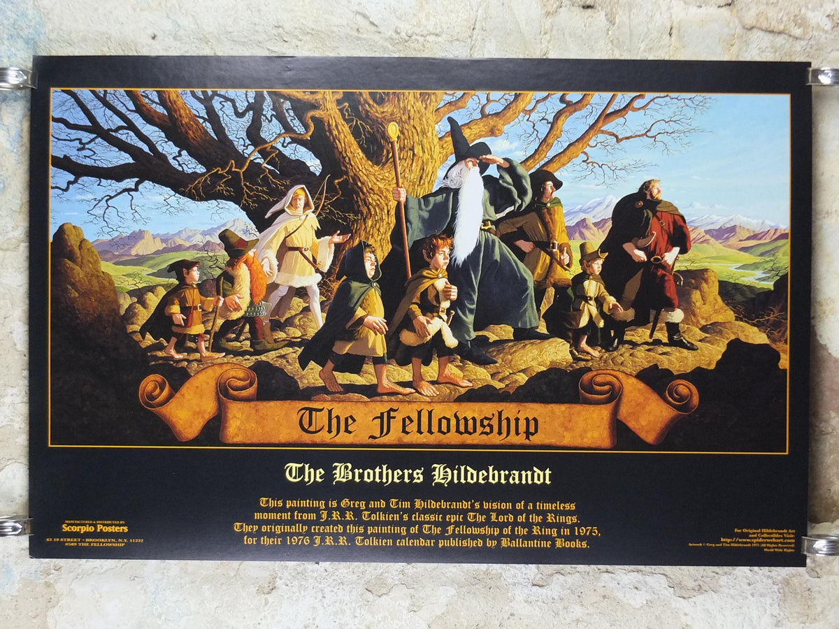 The Fellowship Poster, Lord of the Rings, by Brothers Hildebrandt 1975, licensed to Scorpio Posters, J.R.R. Tolkien, Middle Earth, wall art