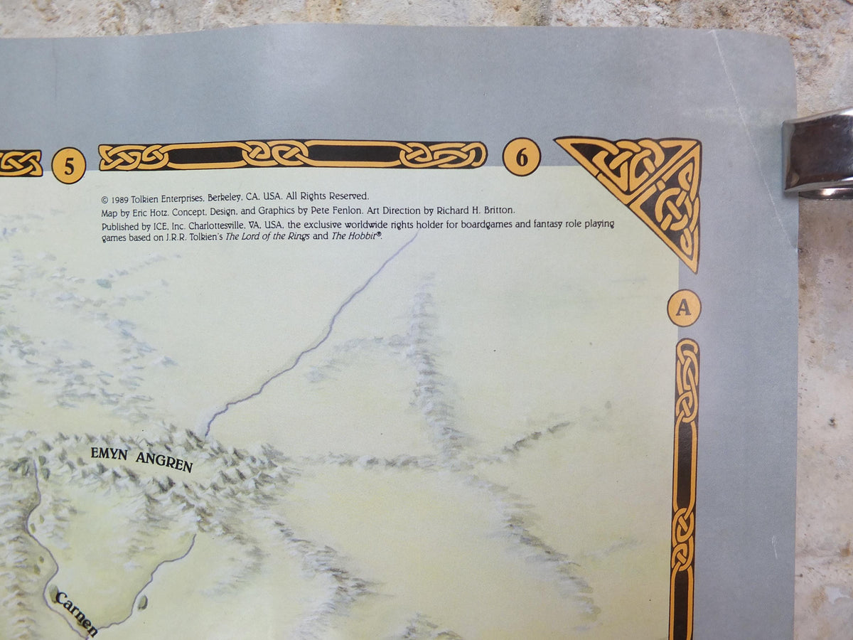 1989 Campaign Map of North West Middle Earth Poster, J.R.R. Tolkien, by Eric Hotz Peter Fenlon, Lord of the Rings, Hobbit, fantasy wall art
