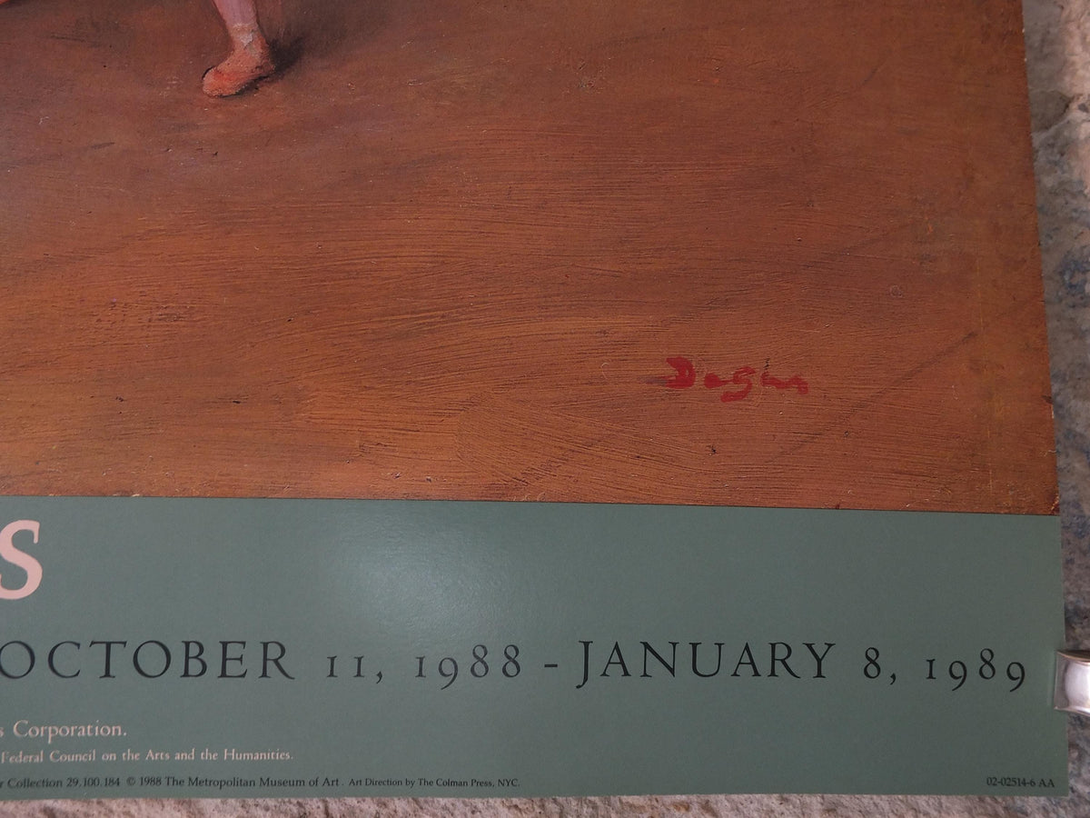 1988 Ballet Dance Class Poster, Edgar Degas from 1871, shows a dance class of ballerinas, gallery exhibition wall art decor