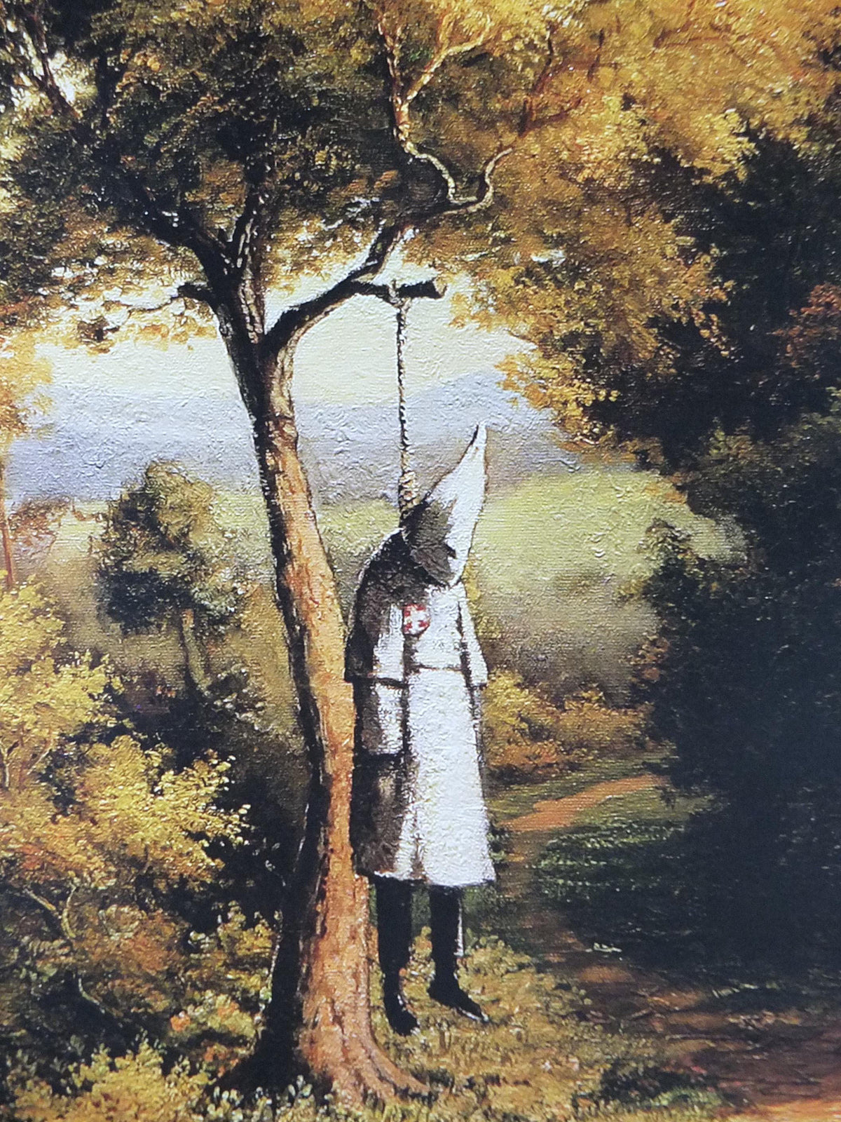 2009 Banksy V Bristol Museum Poster, Hanging Klansman, Racism and Hate, Pop Art gallery exhibition, wall art decor