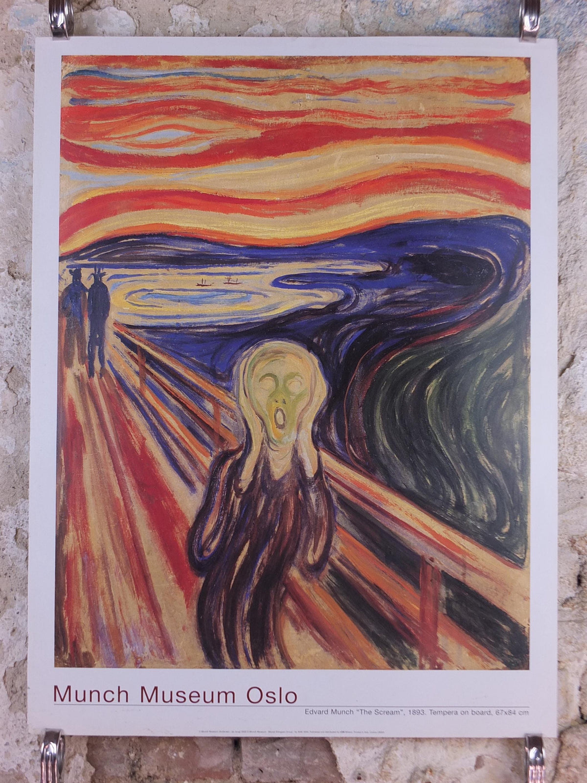 2000 Edvard Munch Poster, The Scream 1893, Skrik Munch Museet, Norway, Expressionism, Symbolism, gallery exhibition, wall art decor