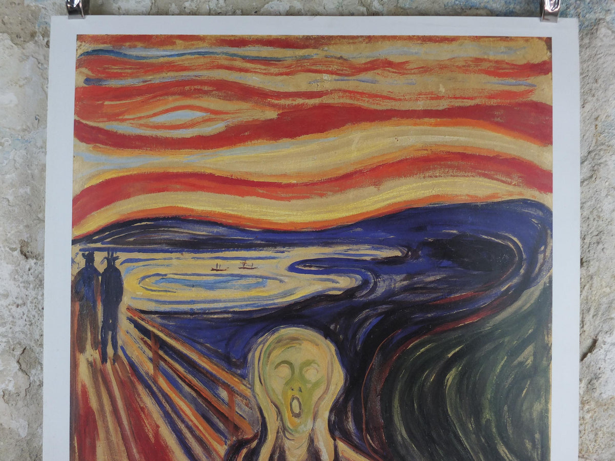 2000 Edvard Munch Poster, The Scream 1893, Skrik Munch Museet, Norway, Expressionism, Symbolism, gallery exhibition, wall art decor