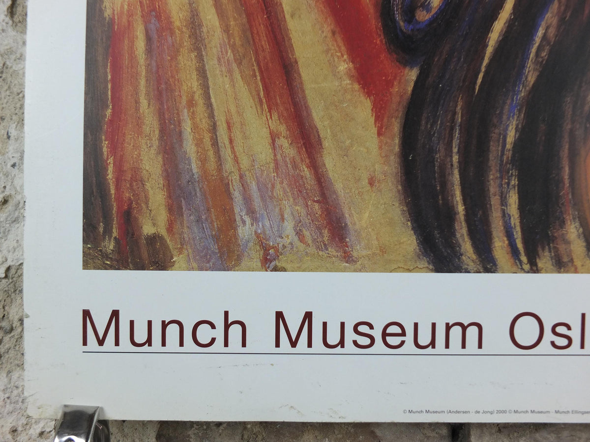 2000 Edvard Munch Poster, The Scream 1893, Skrik Munch Museet, Norway, Expressionism, Symbolism, gallery exhibition, wall art decor