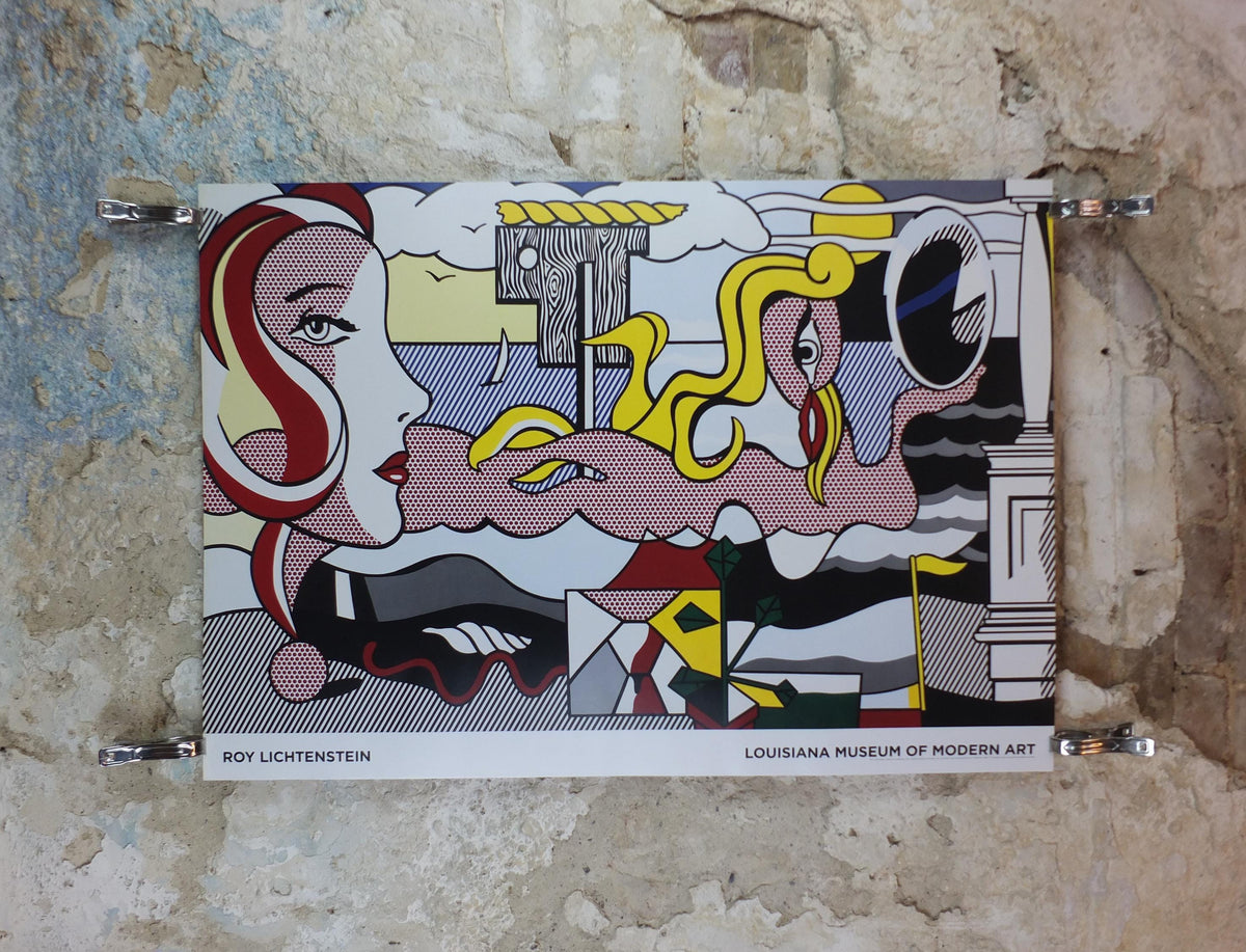 2016 Roy Lichtenstein Poster, "Figures in Landscape" 1977, Louisiana Museum of Modern Art Copenhagen Abstract Pop Art Gallery wall art decor