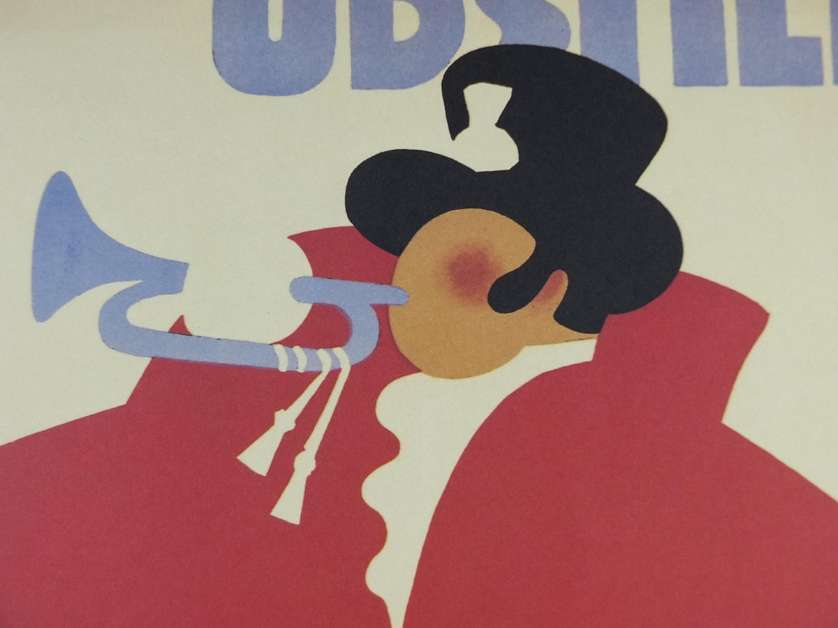 1995 Thor Bogelund Poster, Red-coated Bugler, Travel, Trafik og Turist Unstilling Forum 1938, gallery exhibition wall art decor