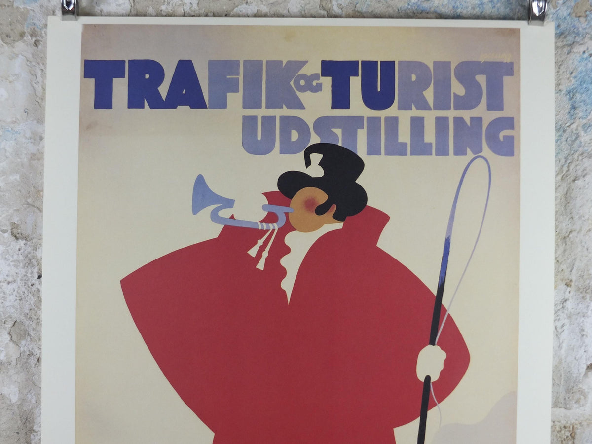 1995 Thor Bogelund Poster, Red-coated Bugler, Travel, Trafik og Turist Unstilling Forum 1938, gallery exhibition wall art decor