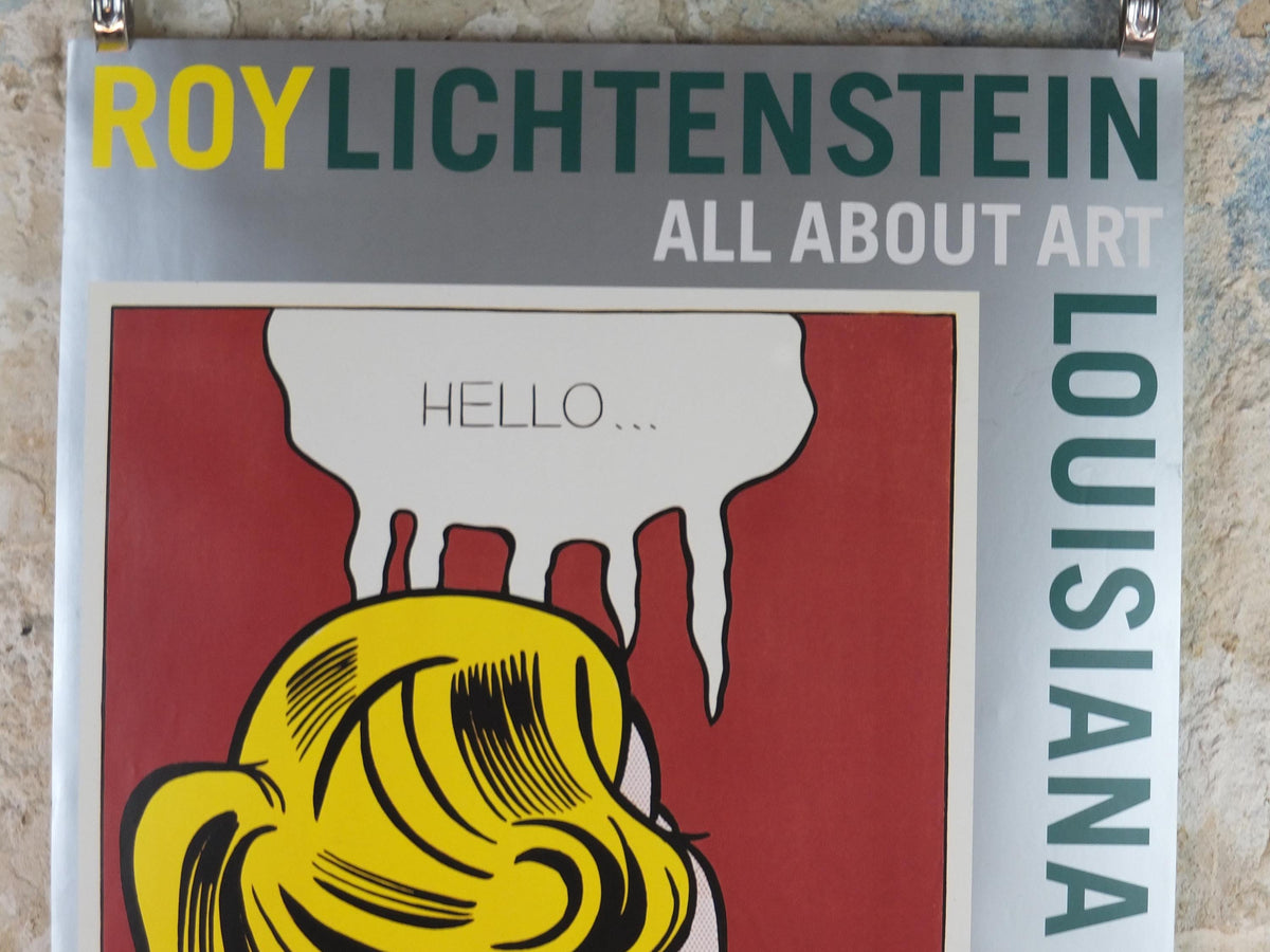 2003 Roy Lichtenstein Poster, "Hello" Cold Shoulder 1963, apprehensive blonde, All About Art, Gallery Exhibition wall art decor