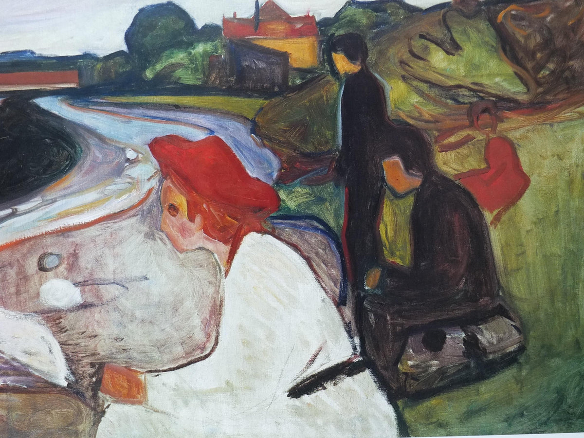 2000 Edvard Munch Poster, Youth on the Beach 1904, The Linde Frieze, Expressionism, gallery exhibition, wall art decor