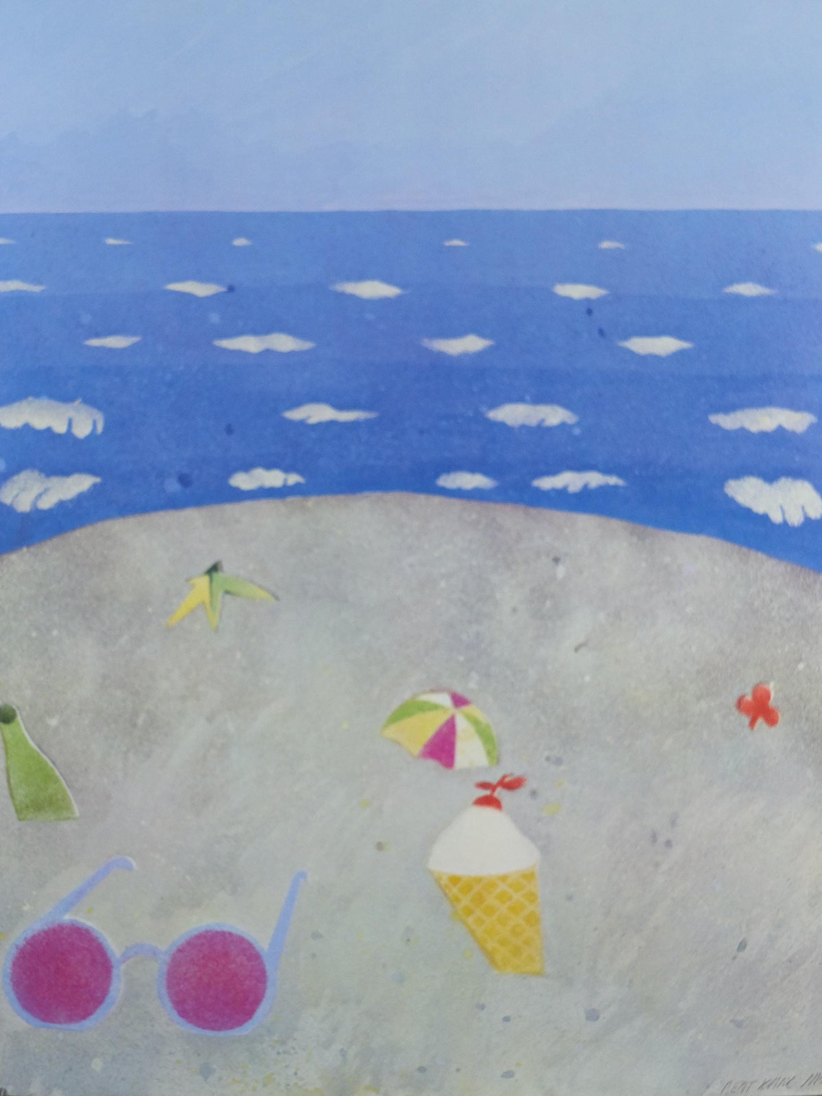 1983 Bent Karl Jacobsen Poster, Skagen Beach Scene, Skagens Museum, gallery exhibition, wall art decor