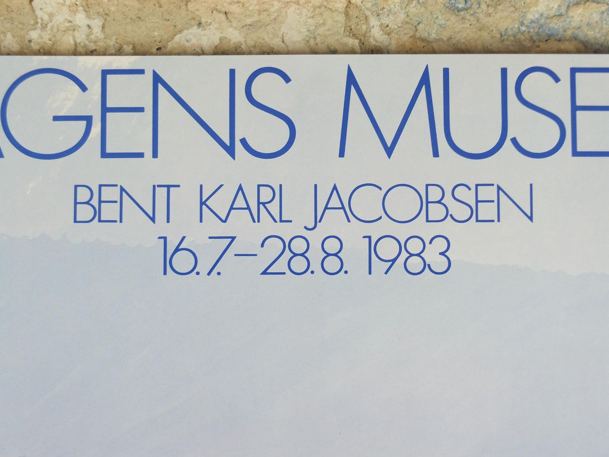 1983 Bent Karl Jacobsen Poster, Skagen Beach Scene, Skagens Museum, gallery exhibition, wall art decor