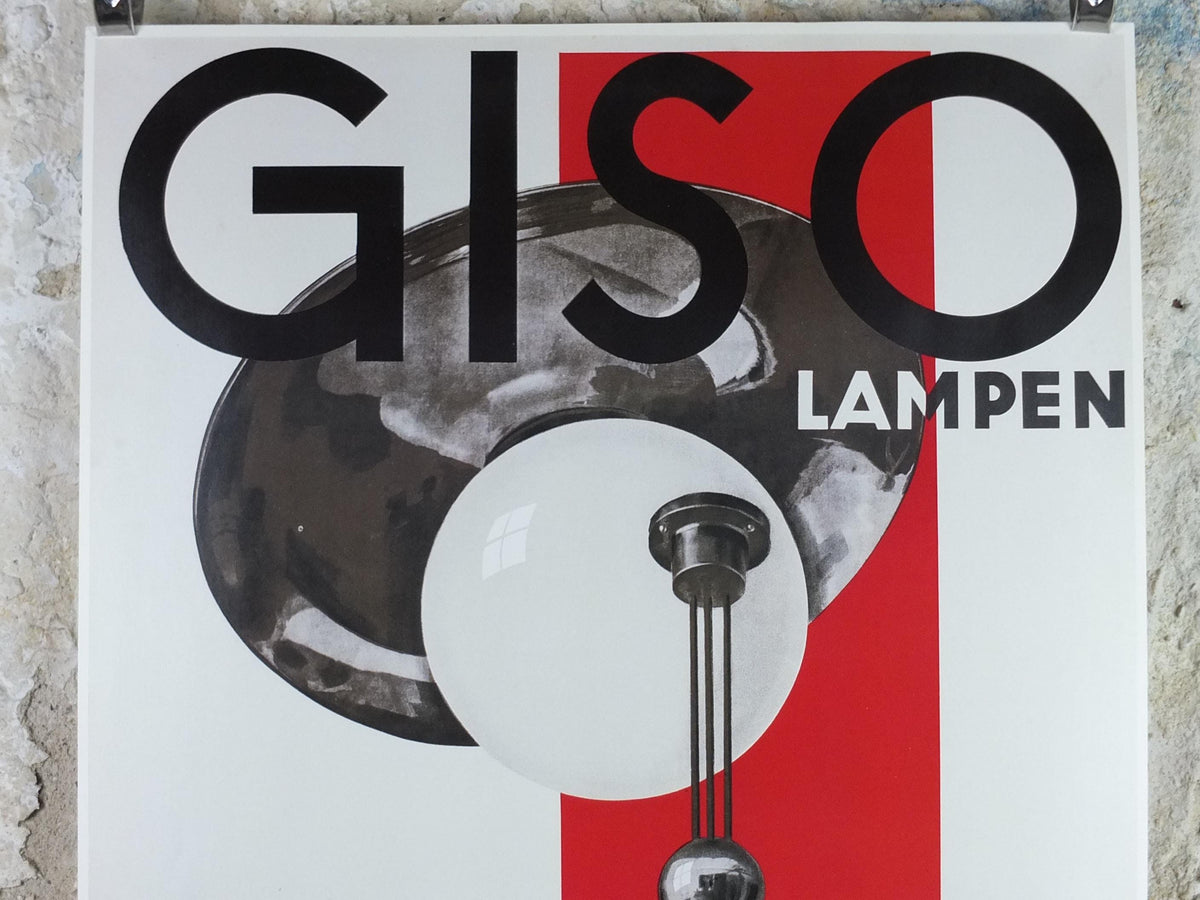 1986 Giso Lamp Poster, designed by W H Gispen, Design Lights and Lighting, European Design Lamps, wall art decor