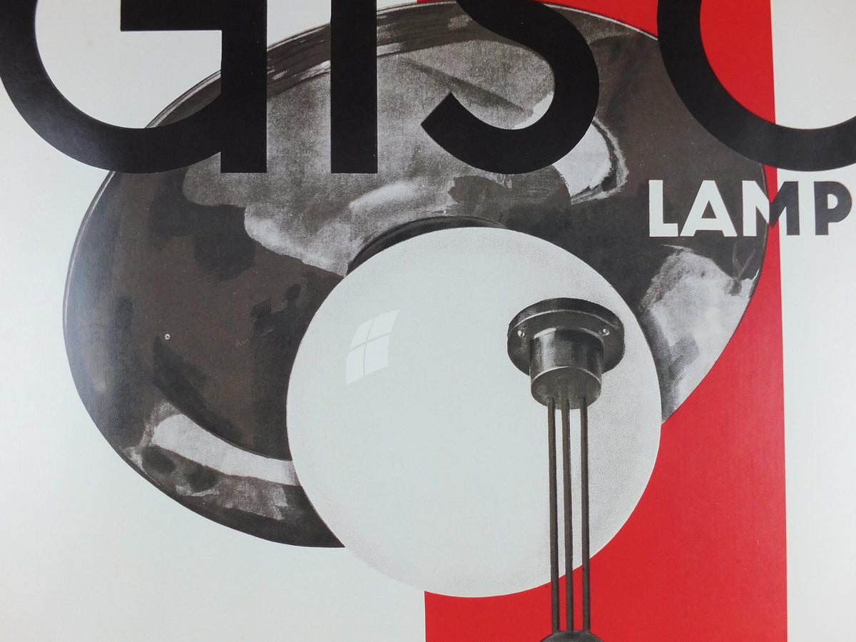 1986 Giso Lamp Poster, designed by W H Gispen, Design Lights and Lighting, European Design Lamps, wall art decor
