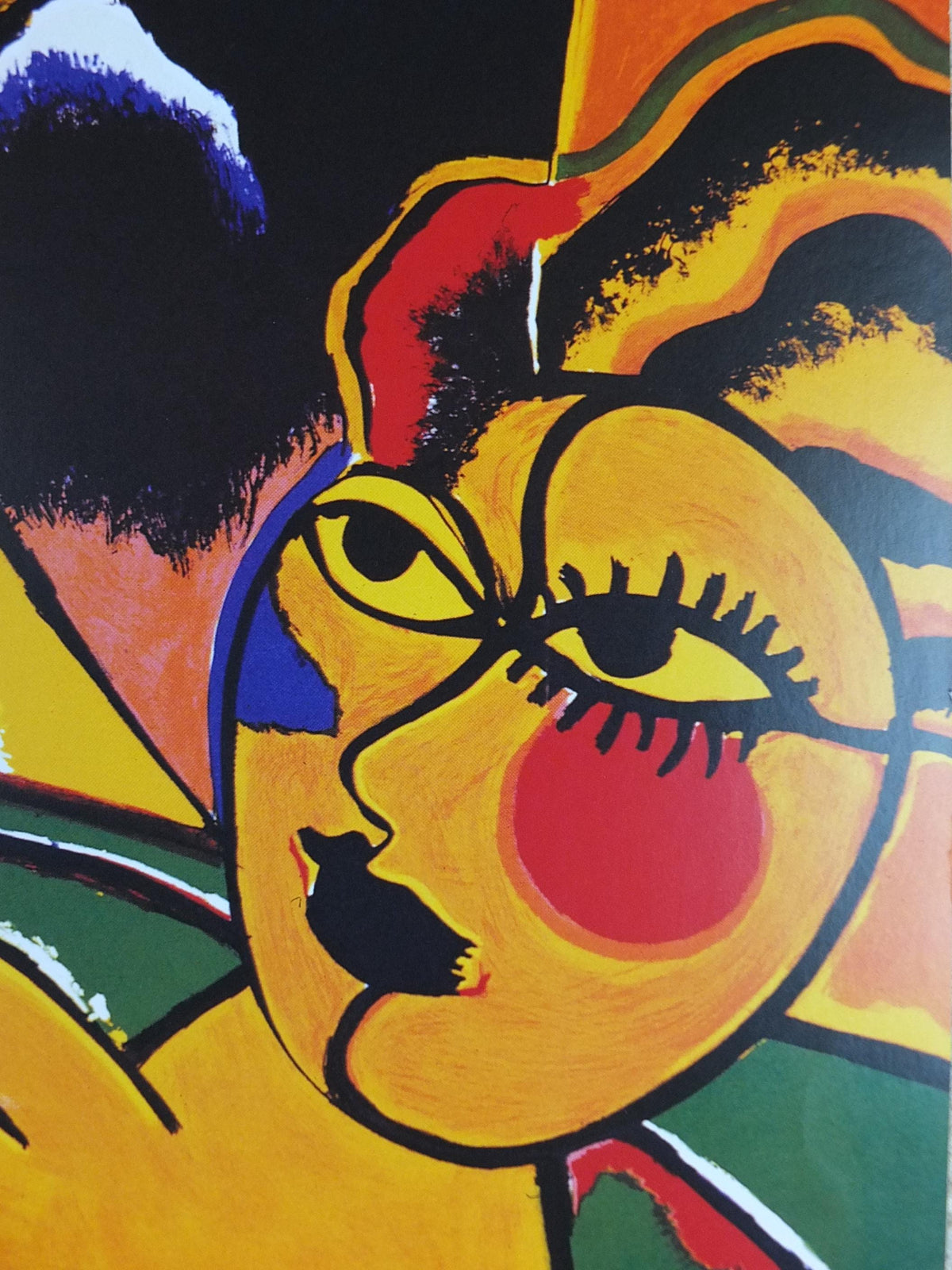1997 Corneille Poster, Serpent Sun, Yellow Nude, Cobra Group, Reflex Movement, Guillaume Beverloo, artist gallery exhibition, wall art decor