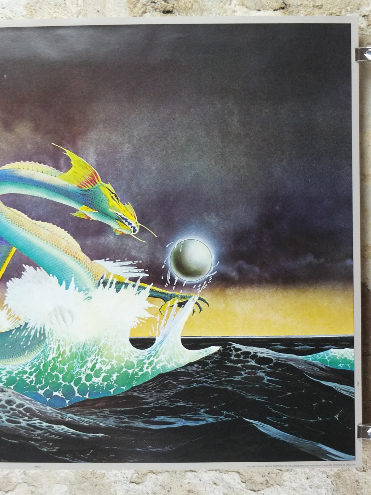 1982 Sea Dragon Poster, by Roger Dean, Asia, Reflex Posters, Yes, fantasy landscape, wall art decor