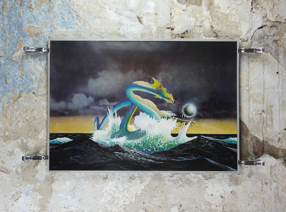 1982 Sea Dragon Poster, by Roger Dean, Asia, Reflex Posters, Yes, fantasy landscape, wall art decor