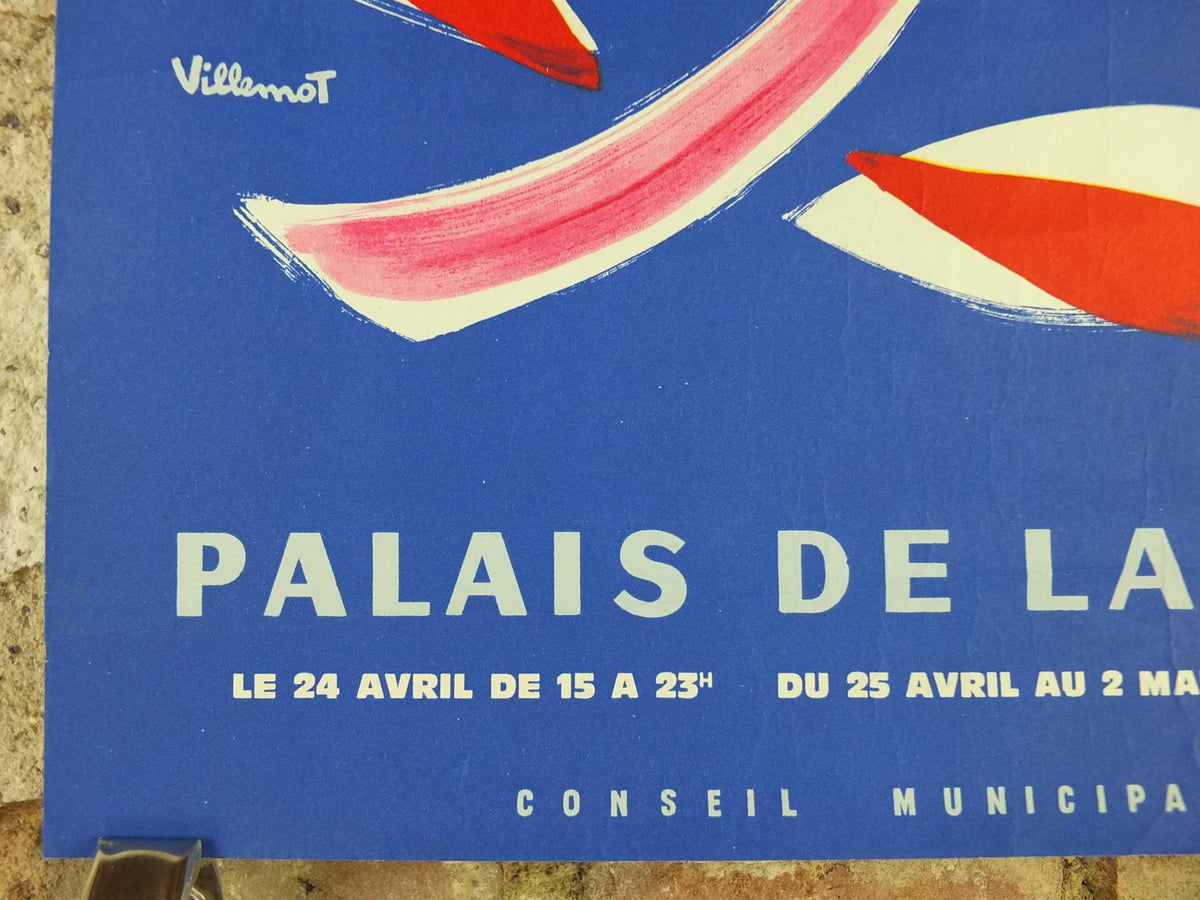 1964 International Paris Flower Show Poster, Floralies Internationales, Paris, Palais de la Defense, by Villemot, retro wall art decor
