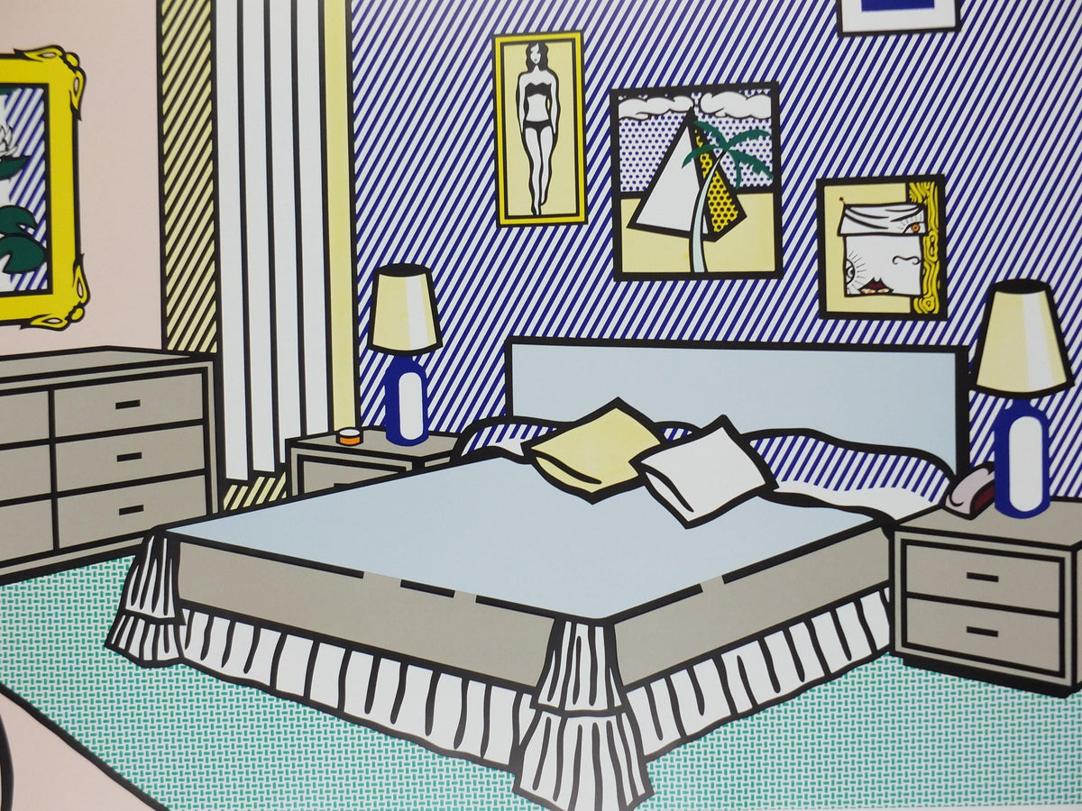 2000 Roy Lichtenstein Poster, Interior with Waterlilies 1991, Tate Gallery, London, Pop Art artist gallery exhibition, wall art decor