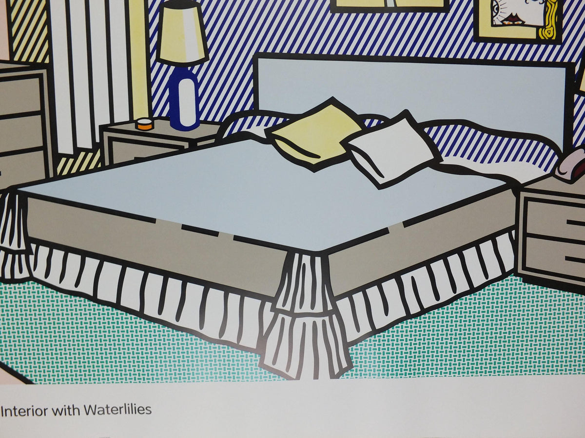 2000 Roy Lichtenstein Poster, Interior with Waterlilies 1991, Tate Gallery, London, Pop Art artist gallery exhibition, wall art decor