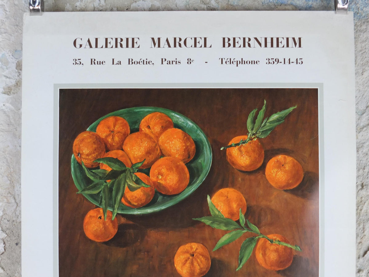 1968 Citrus Oranges Poster, Paul A Muller, still life, impressionists, artist gallery exhibition wall art decor