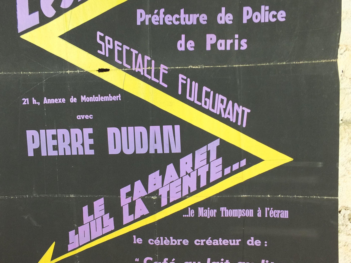 1960s Motorcycle Acrobatics Poster, Les Acrobates, Doullens France, Motorcyclistes Paris, Entertainment Extravaganza, retro wall art decor