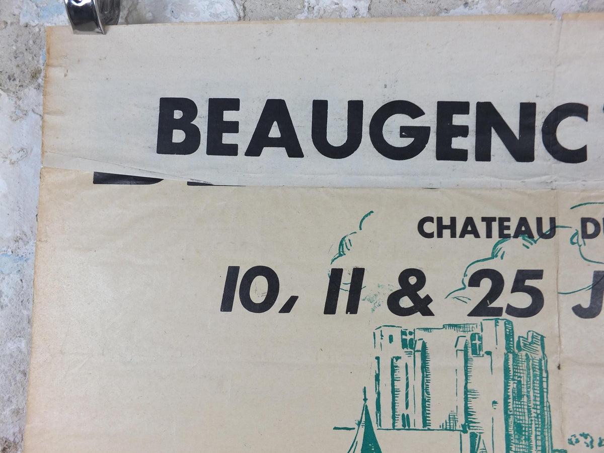 1953 Orleans Beaugency Poster, Festival of the Arts, music and theatre, Paris, Briare & Blois, wall art decor