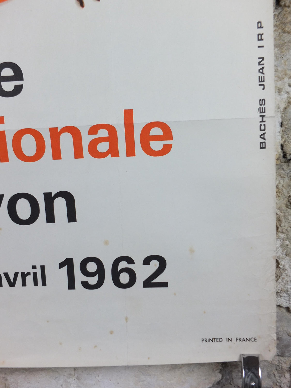 1962 International Fair Lyon Poster, The Orange Lion of Lyon, Original Vintage French, Advertising print, wall art retro decor