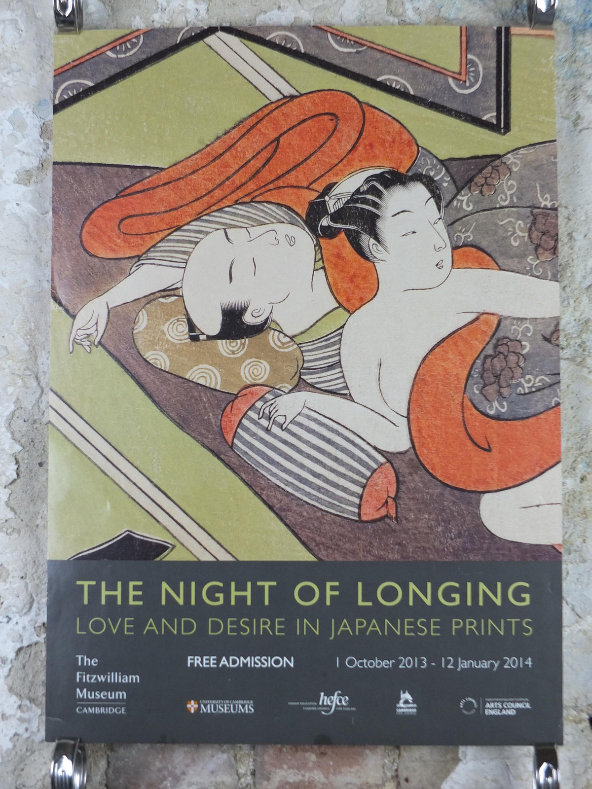 2013 Japanese Art Poster, The Night of Longing - Love and desire in Japanese Prints, gallery exhibition, wall art decor