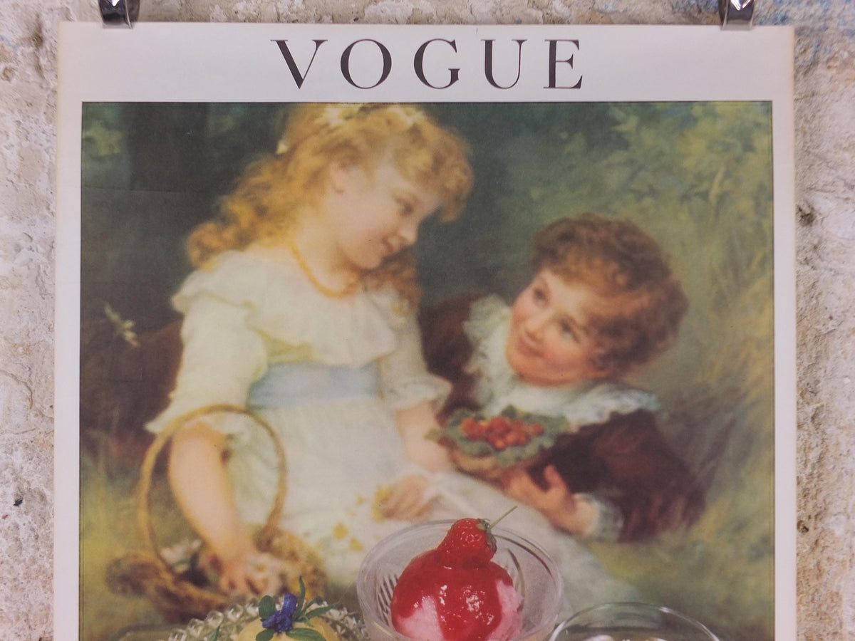1975 Vogue Magazine Poster, by Conde Nast, Thought for Food, by Tessa Traeger Dryden, art deco nouveau, fashion Advertising, wall art decor