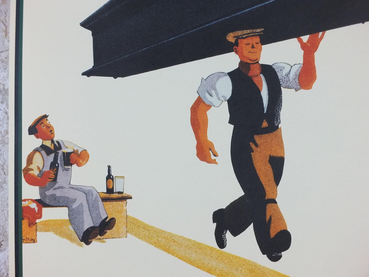 Vintage Guinness Poster, Guinness for Strength, from Guinness Museum, 1934 Advertising campaign Wall art by Gilroy retro 1990s